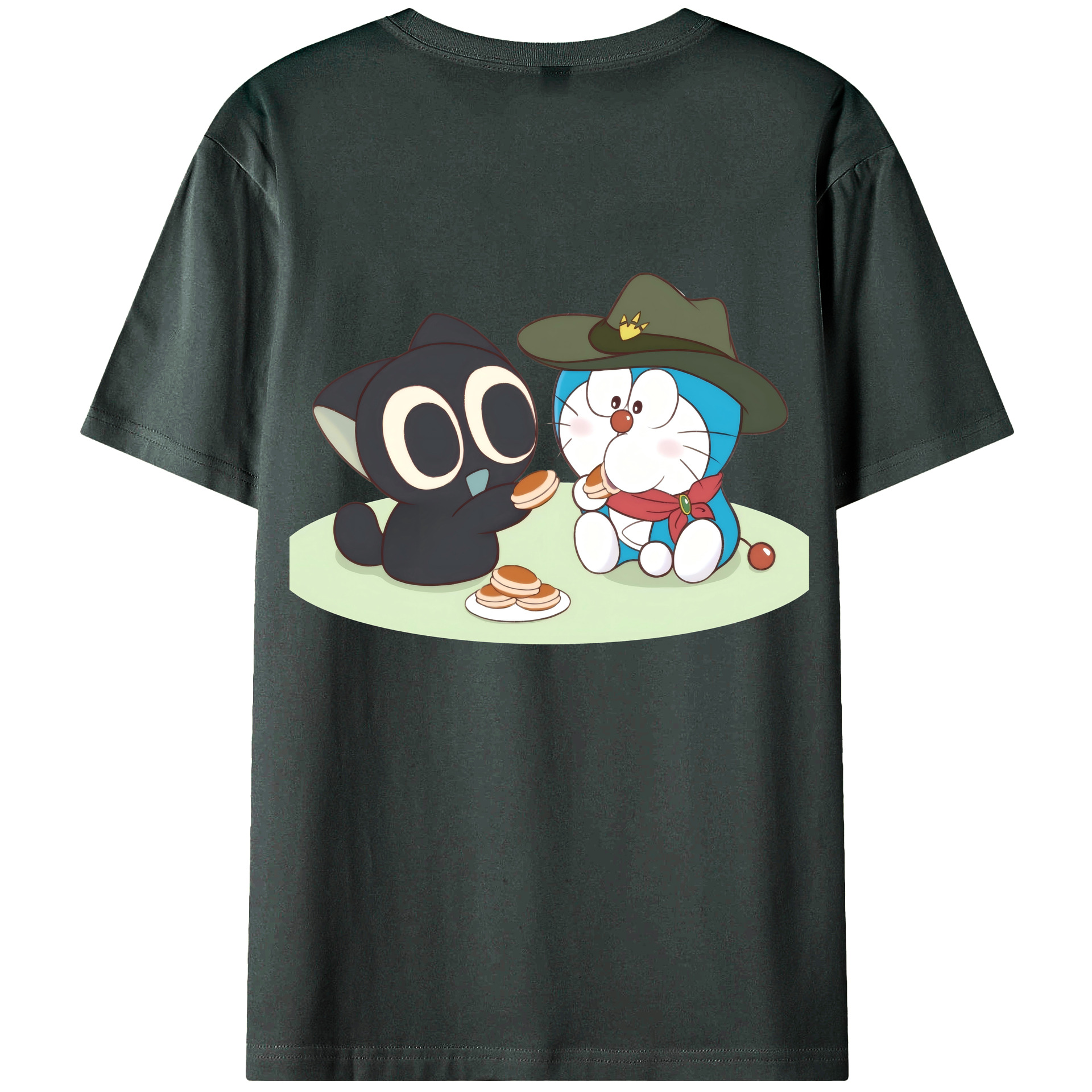 （画像用） ドラえもん Doraemon 綿100％ メンズ半袖Tシャツ（バックプリント） 通気性